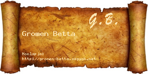 Gromen Betta névjegykártya